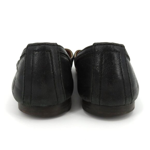 Frye Women 7.5 M CARSON Ballet Flat 8012044 Black Genuine Leather Shoes Slip On - Picture 8 of 15